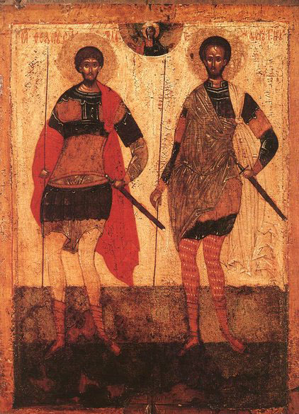 Icon of St Theodore Stratilates and St Theodore Tyron